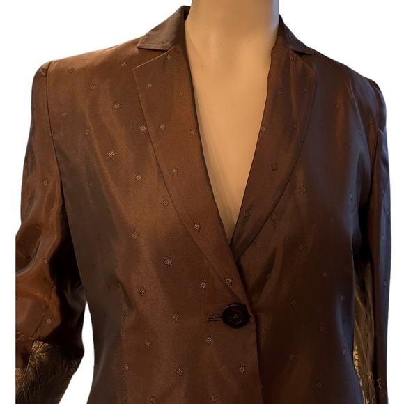 Whistles Brown Long Blazer with Floral Embroidery 4 - Picture 4 of 8